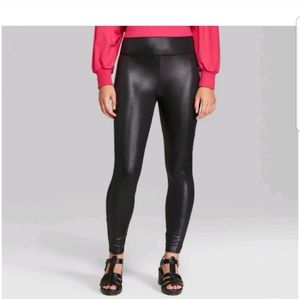 Black Faux Leather Leggings Wild Fable